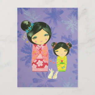 Kokeshi Doll - Liefde bindt ons samen Briefkaart