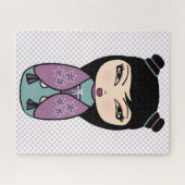 Kokeshi Doll Paars Puzzle Legpuzzel (Horizontaal)