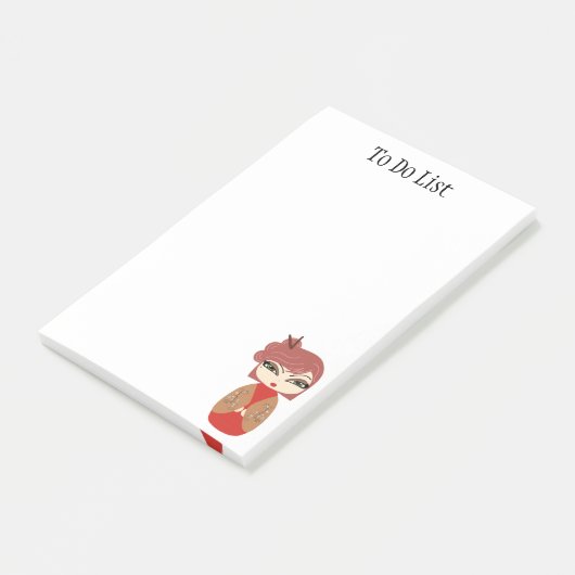 Kokeshi Doll Red 3" x 3" Post-it® Notes (Incliné)