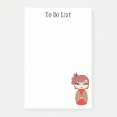 Kokeshi Doll Red 3" x 3" Post-it® Notes (Devant)