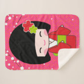 Kokeshi Doll sherpa bébé couverture (Devant (Horizontal))