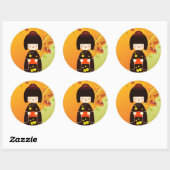 Kokeshi doll sticker (Feuille)