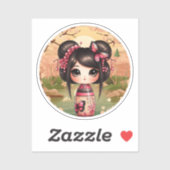 kokeshi Doll Sticker, kawaii Style Sticker (Vel)