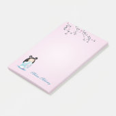 Kokeshi Doll Turquoise rose Monogramme Post-it Not (Incliné)