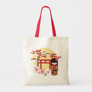 Kokeshi Doll Zen Art Tote Bag