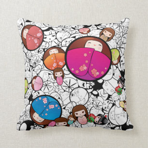 Kokeshi Dolls Pillow Kussen