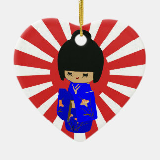 Kokeshi kawaii aanpasbare tekstwerende versiering keramisch ornament