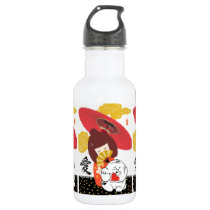 KOKESHI LIEFDE Chow Valentijnsdag Waterfles