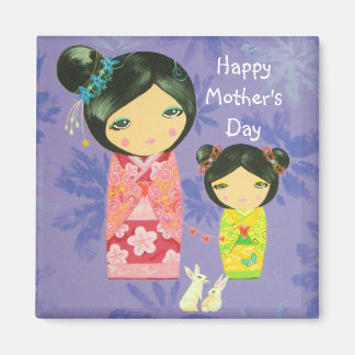 Kokeshi Love bindt ons samen Moederdag Magneet