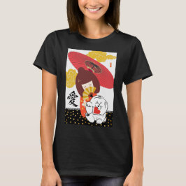 KOKESHI LOVE Chow dog furoshiki valentine T-shirt