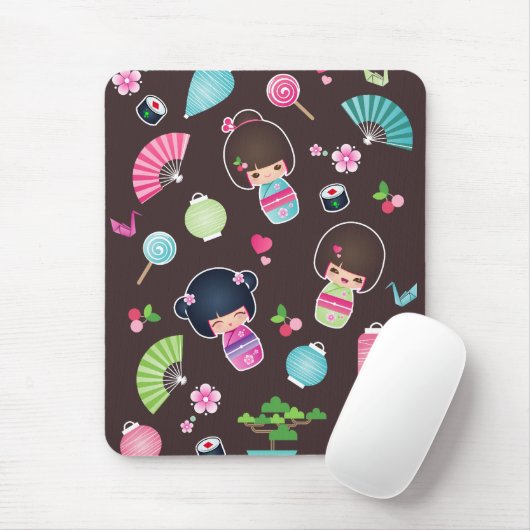 Kokeshi Pattern Mousepad Muismat (Met muis)
