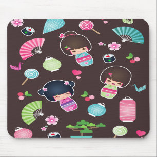 Kokeshi Pattern Mousepad Muismat