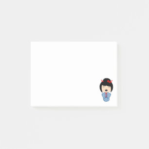 Kokeshi-pop 4 x 3 Blue Post-it® Notes