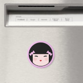 Kokeshi pop gezicht magneet (Insitu (Vaatwasser))
