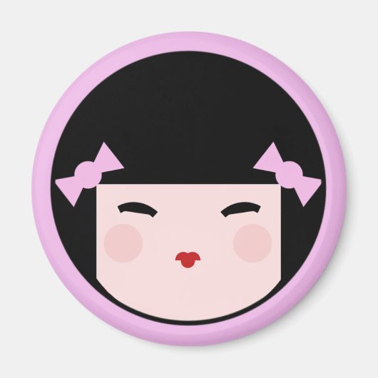 Kokeshi pop gezicht magneet (Voorkant)