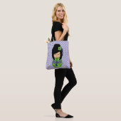 Kokeshi-pop Green Paarse All-Over-Print Schouderta Tote Bag (Op model)