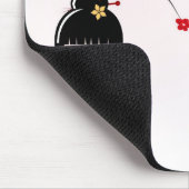 Kokeshi-pop onder sakura-tak muismat (Hoek)