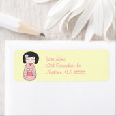 Kokeshi pop retour adres label (roze) (Insitu)