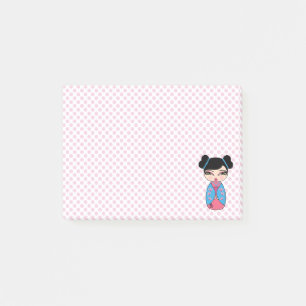 Kokeshi-pop roze Post-it® Notes 4 x 3