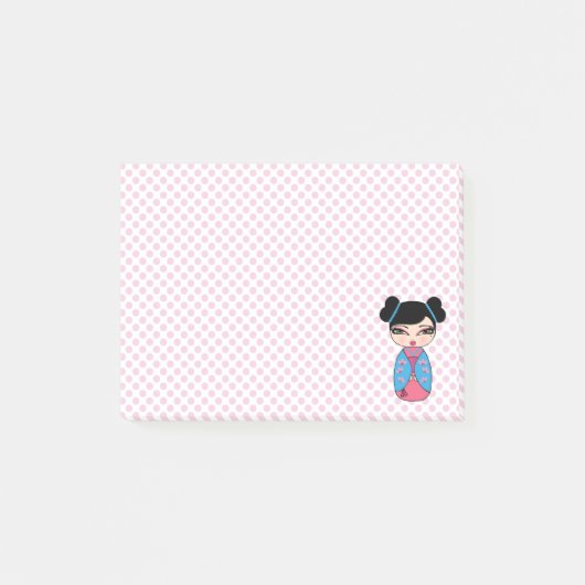 Kokeshi-pop roze Post-it® Notes 4 x 3 (Voorkant)