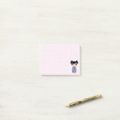 Kokeshi-pop roze Post-it® Notes 4 x 3 (Op bureau)