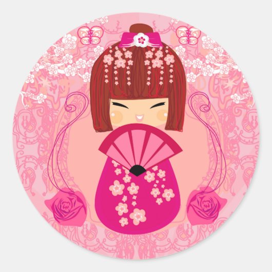 Kokeshi pop Sticker (Voorkant)