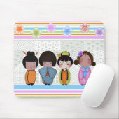 kokeshi poppen muismat (Met muis)