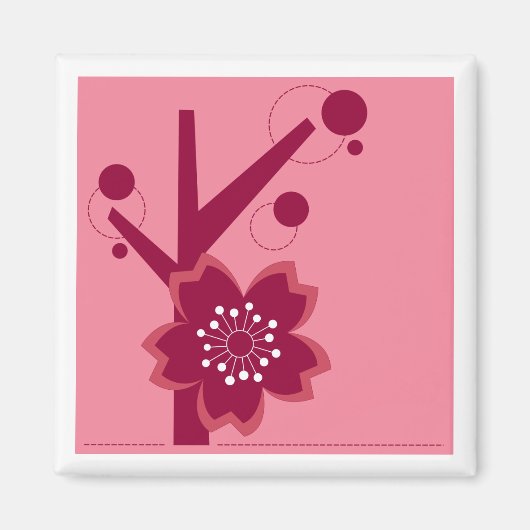 Kokeshi Sakura Kimono Design Magneet (Voorkant)