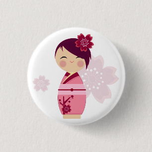 Kokeshi Sakura Pin Ronde Button 3,2 Cm