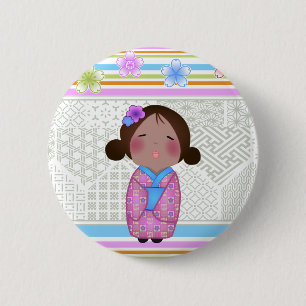 kokeshi sakura ronde button 5,7 cm