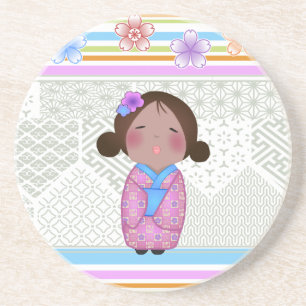 kokeshi sakura zandsteen onderzetter