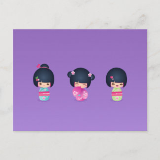 kokeshi Three Briefkaart