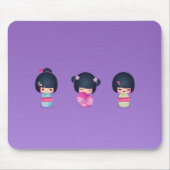 kokeshi Three Mousepad Muismat (Voorkant)