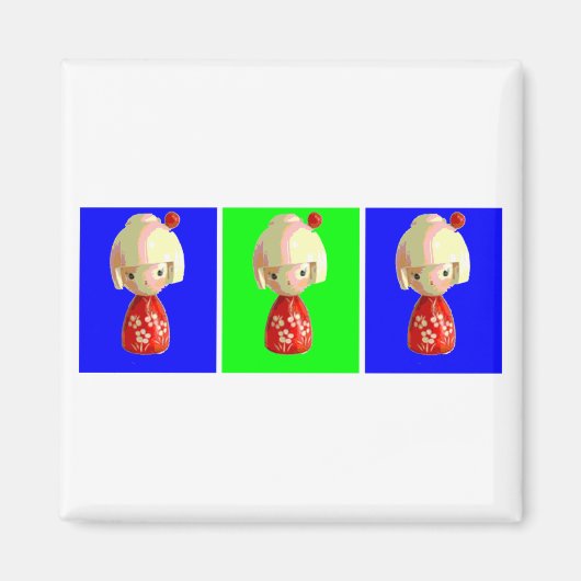 Kokeshi Trio Magnet Magneet (Voorkant)
