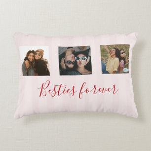 Kokette aangepaste vriendinnen fotos collage roze  accent kussen