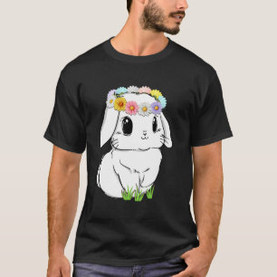 Kokette Bloem Boog Kokette Paas Konijn Meisje Chr T-shirt