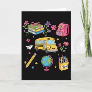 Kokette bloemige eerste dag van de kleuterschool kaart