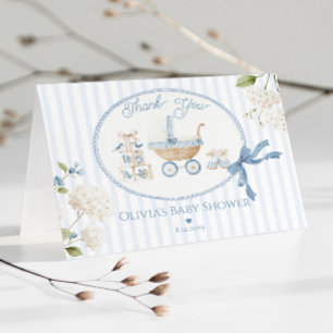 Kokette boog Franse vintage kofferbak Baby Shower Bedankkaart