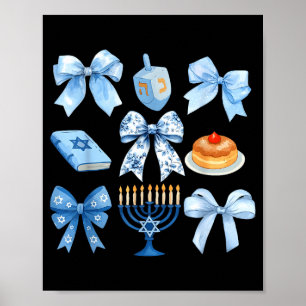 Kokette boog Hanukkah Chanukah pyjama Latke Joods Poster