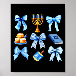 Kokette boog Joodse feestdag Chanukah Hanukkah Men Poster
