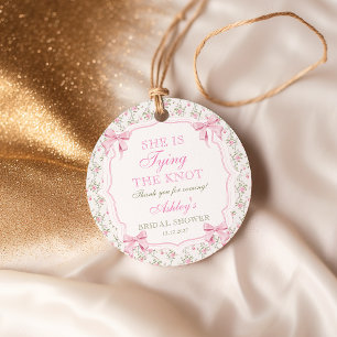 Kokette Boog Ze Krijgt de Knoop in de Bridal Showe Bedankjes Labels