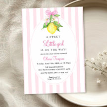 Kokette citroensroze babyshower