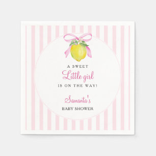 Kokette citroensroze babyshower servet