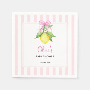 Kokette citroensroze babyshower servet
