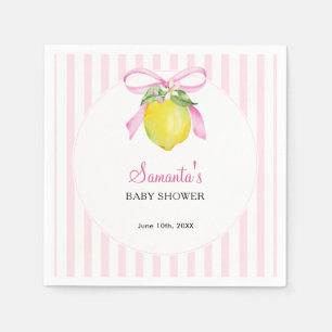 Kokette citroensroze babyshower servet