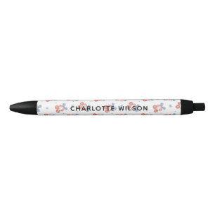 Kokette Disco Kersenslus Naam Monogram Zwarte Inkt Pen