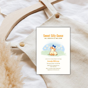 Kokette Dwaze Gans Daisy Bloem Baby Shower Kaart