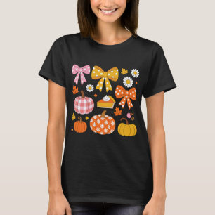 Kokette Glitter Bloemige Pompoen Design Herfst Boo T-shirt