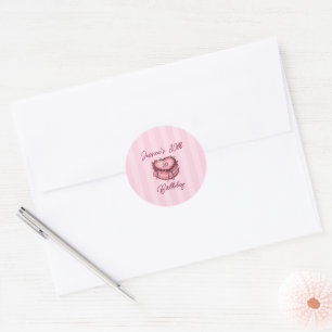 Kokette Hart Verjaardagstaart Ronde Sticker