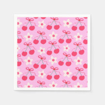 Kokette kersen met rode linten en witte bloemen